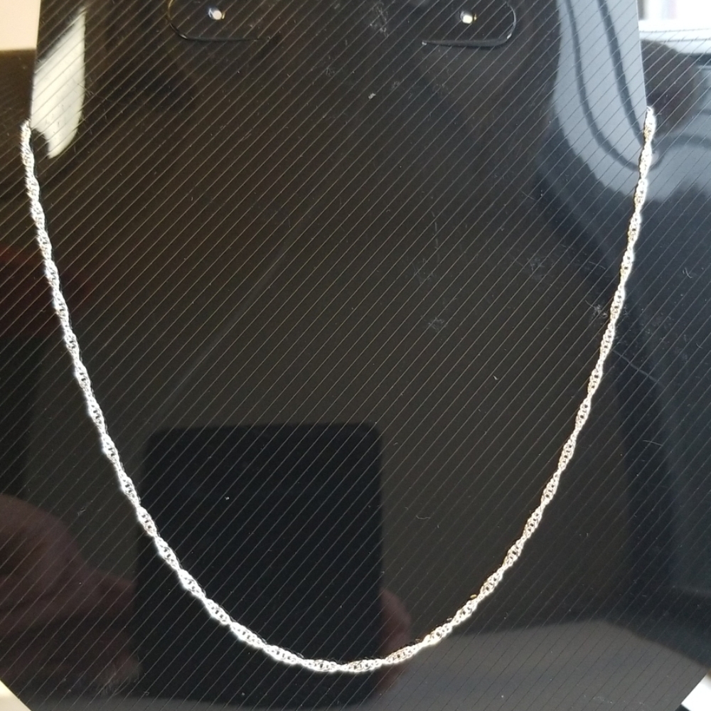 New 16" 925 sterling silver singapore necklace